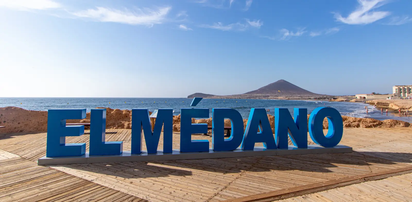 Letters El Medano strand op Tenerife