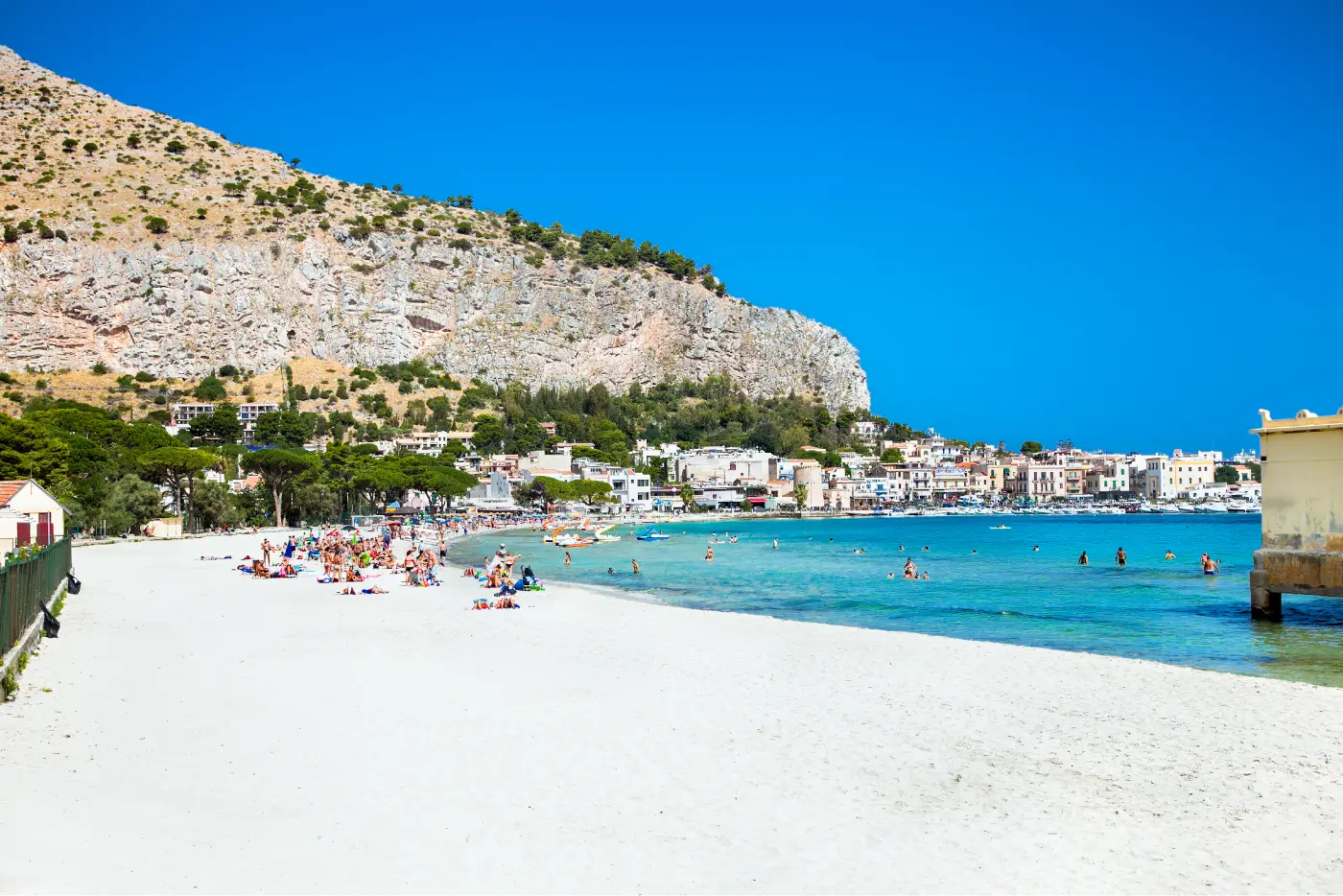 Mondello strand, Sicilië