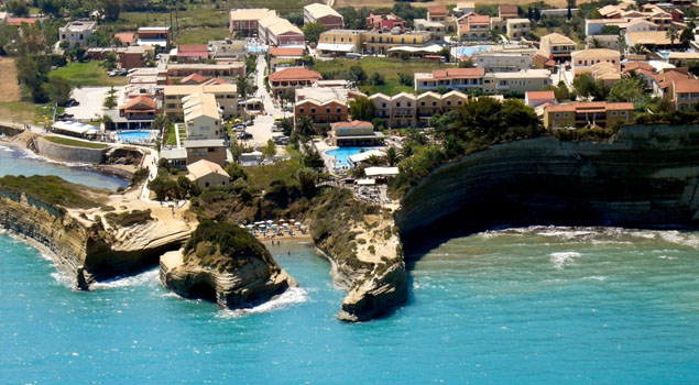 Strand bij Sidari op Corfu