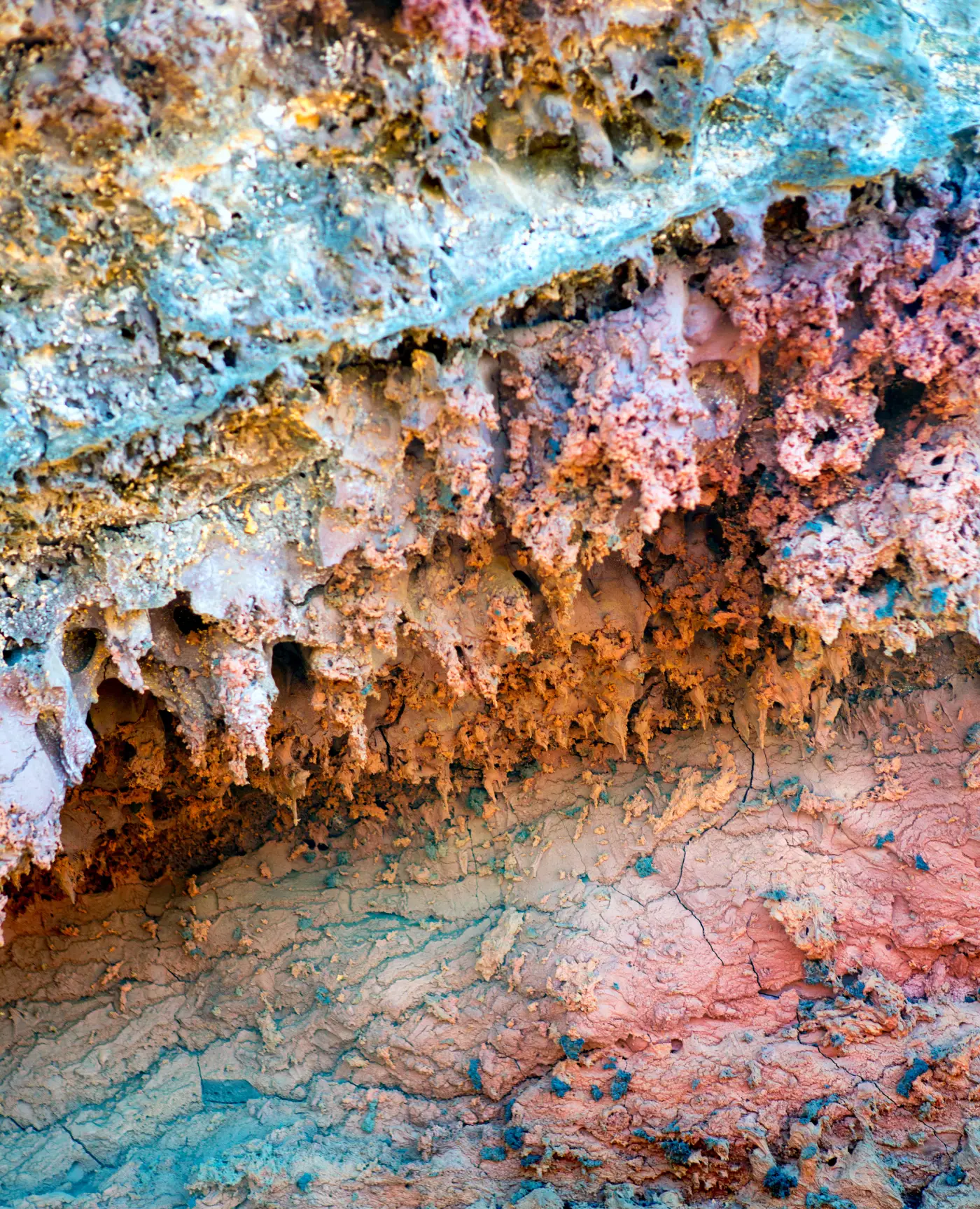 Gekleurd gestold lava op Timanfaya National Park
