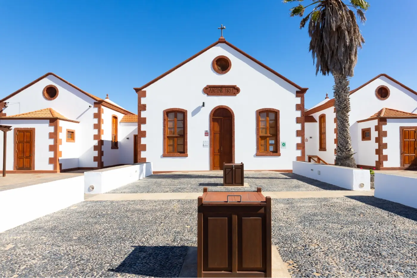 Witte huisjes op Puerto del Rosario