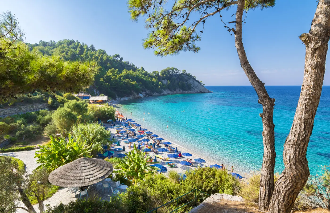 Uitzicht op Lemonakia strand op Samos